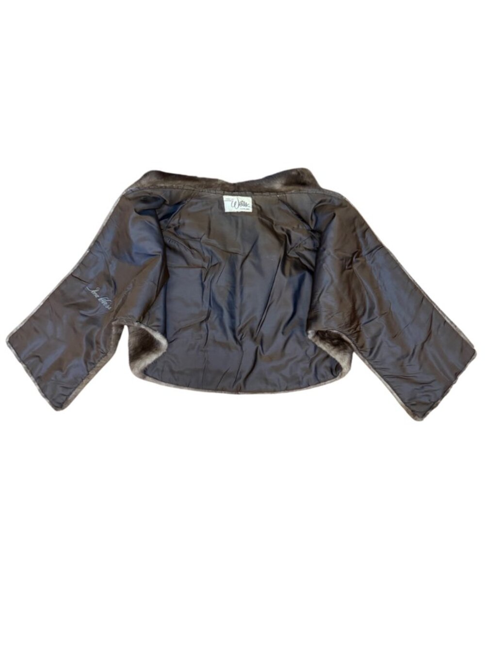 Vintage Brown Mink Fur Stole Cape By Weiss Cleveland w/ Pockets Formal Wear - Picture 3 of 5